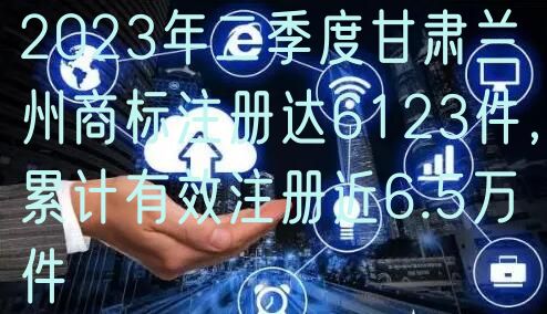 2024年二季度甘肃兰州商标注册达6123件，累计有效注册近6.5万件