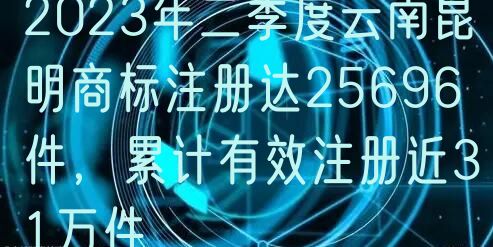 2024年二季度云南昆明商标注册达25696件,累计有效注册近31万件