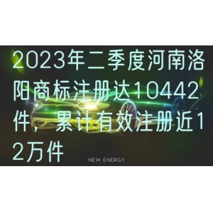 2024年二季度河南洛阳商标注册达10442件，累计有效注册近12万件